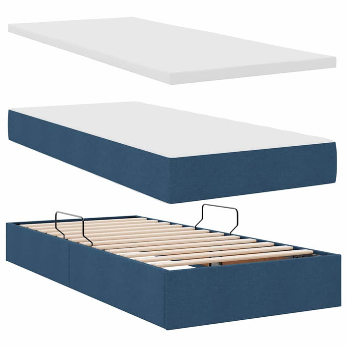 Pat cu lumini cu bandă LED albastru 200 x 200 cm țesătură - WALTI WALTI