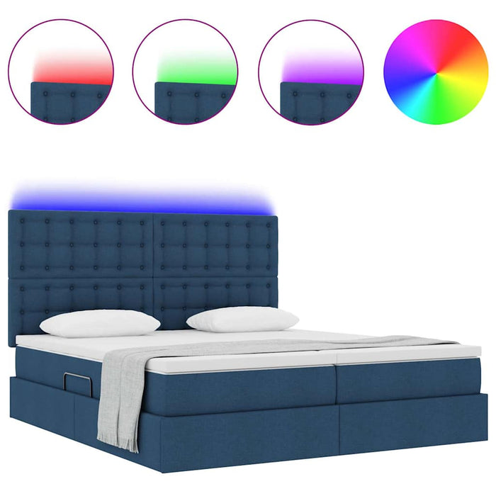Pat cu lumini cu bandă LED albastru 200 x 200 cm țesătură - WALTI WALTI