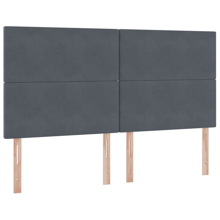 Pat cu lumini cu bandă LED Gri închis 180 x 200 cm Catifea - WALTI WALTI