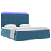 Pat cu lumini cu bandă LED Albastru închis 180 x 200 cm Catifea - WALTI WALTI