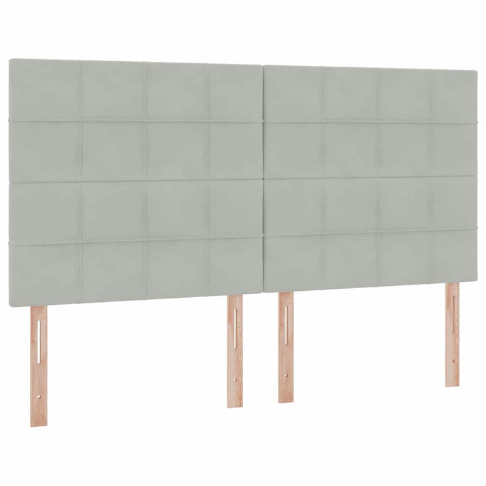Pat cu lumini cu bandă LED Gri deschis 200 x 200 cm Catifea - WALTI WALTI