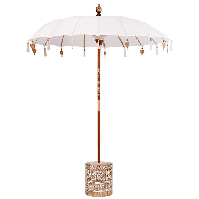 Umbrela balineză cu bază Crem 185 x 185 x 260 cm WALTI