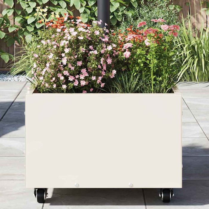 Bază de Parasol cu Ghiveci Alb 45 x 45 x 45 cm Oțel - WALTI WALTI
