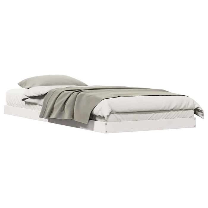 Cadru de pat de podea Alb 80 x 210 cm Lemn masiv de pin - WALTI WALTI
