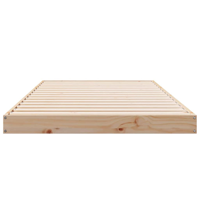 Cadru de pat de podea natural 80 x 220 cm Lemn masiv de pin - WALTI WALTI
