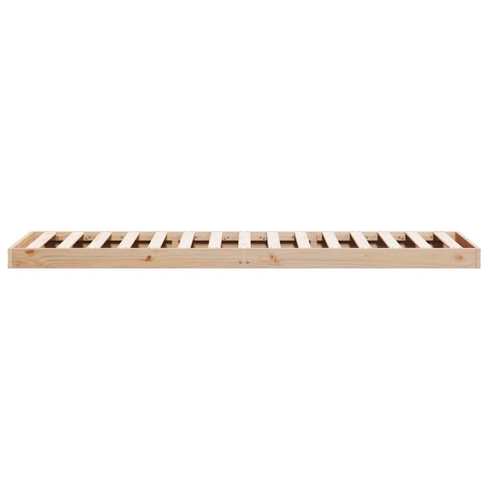 Cadru de pat de podea natural 80 x 220 cm Lemn masiv de pin - WALTI WALTI