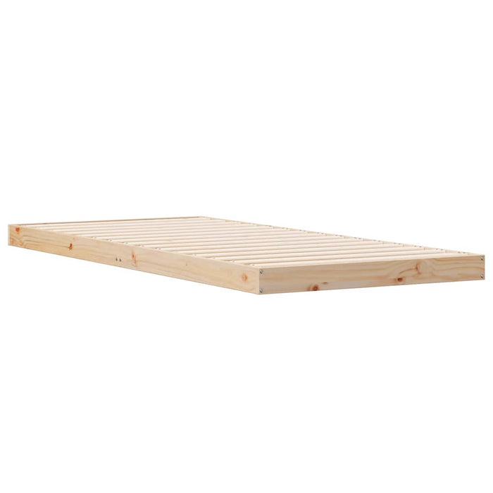Cadru de pat de podea natural 90 x 220 cm Lemn masiv de pin - WALTI WALTI