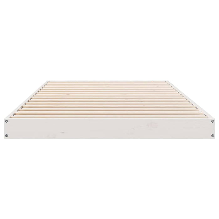 Cadru de pat de podea Alb 90 x 220 cm Lemn masiv de pin - WALTI WALTI