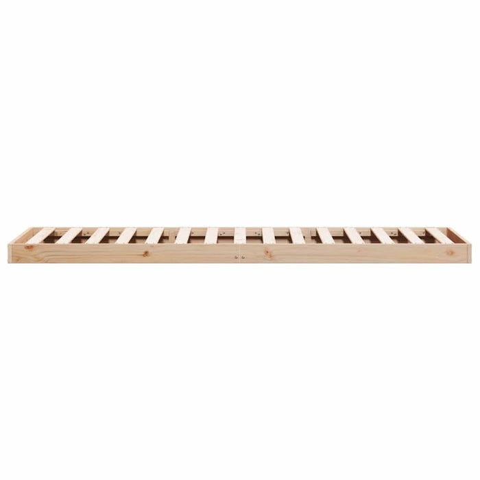 Cadru de pat de podea natural 100 x 220 cm Lemn masiv de pin - WALTI WALTI