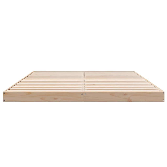 Cadru de pat de podea natural 140 x 220 cm Lemn masiv de pin - WALTI WALTI