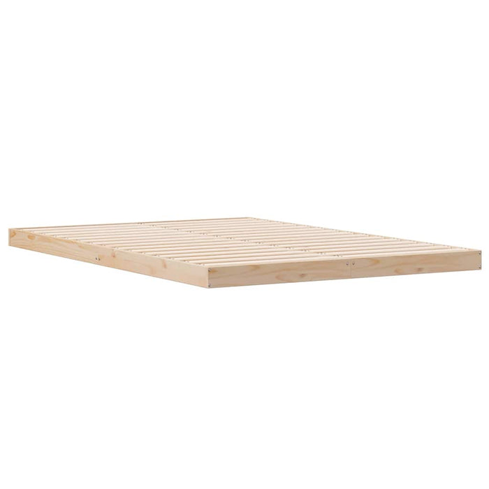 Cadru de pat de podea natural 160 x 220 cm Lemn masiv de pin - WALTI WALTI