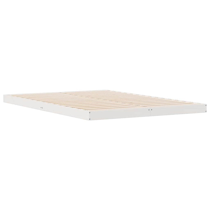Cadru de pat de podea Alb 160 x 220 cm Lemn masiv de pin - WALTI WALTI