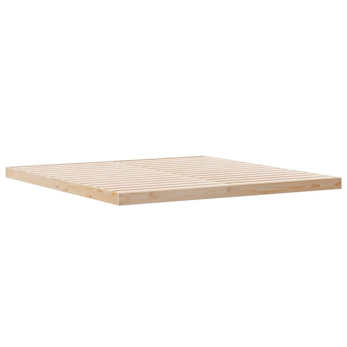 Cadru de pat de podea natural 180 x 220 cm Lemn masiv de pin - WALTI WALTI
