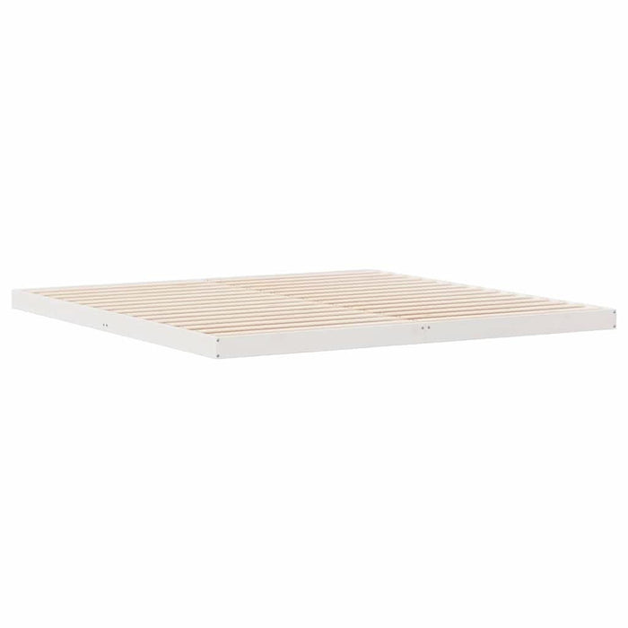 Cadru de pat de podea Alb 200 x 220 cm Lemn masiv de pin - WALTI WALTI