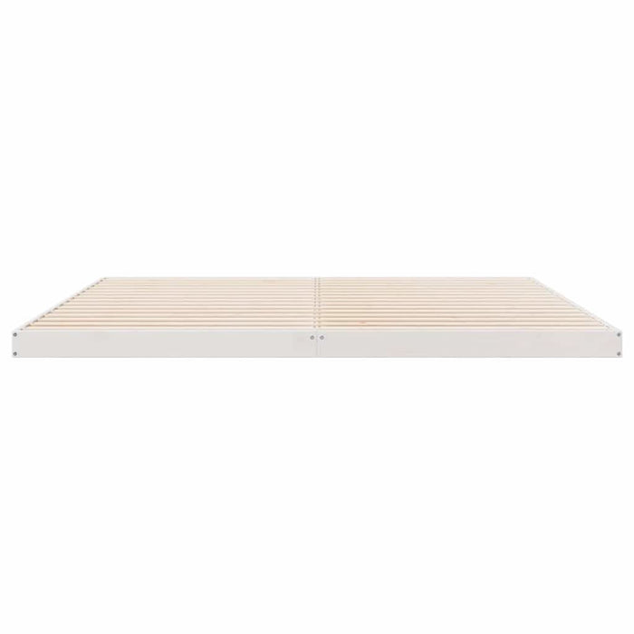 Cadru de pat de podea Alb 200 x 220 cm Lemn masiv de pin - WALTI WALTI