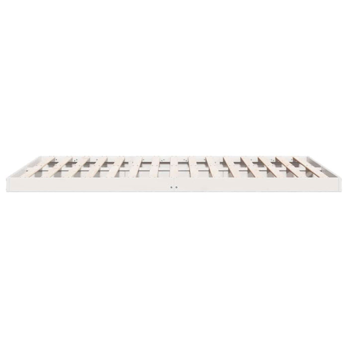 Cadru de pat de podea Alb 200 x 220 cm Lemn masiv de pin - WALTI WALTI