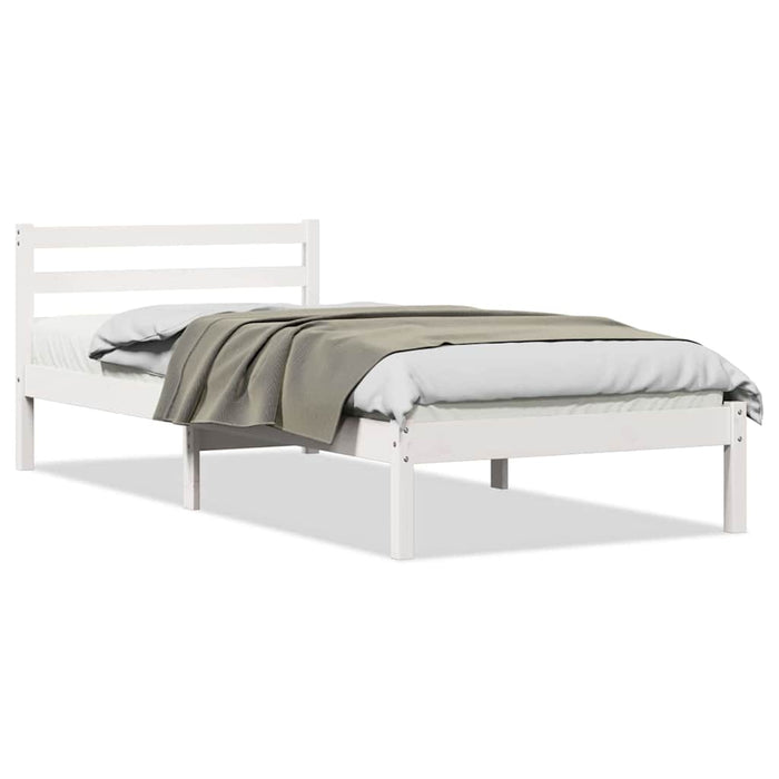 Cadru de pat Alb 208.6 x 157.6 x 69.4 cm Lemn de pin masiv - WALTI WALTI