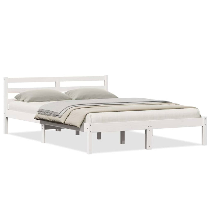 Cadru de pat Alb 208.6 x 157.6 x 69.4 cm Lemn de pin masiv - WALTI WALTI