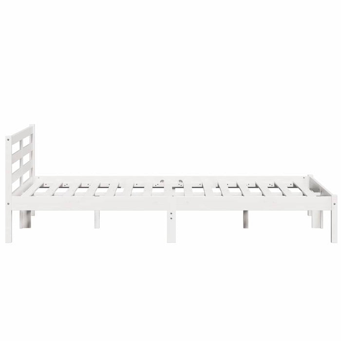 Cadru de pat Alb 208.6 x 157.6 x 69.4 cm Lemn de pin masiv - WALTI WALTI