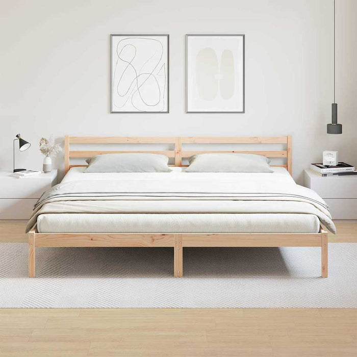 Cadru de pat Maro 208.6 x 157.6 x 69.4 cm Lemn de pin masiv - WALTI WALTI