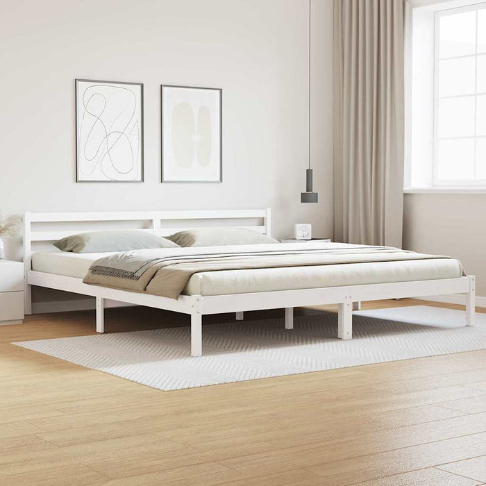 Cadru de pat Alb 208.6 x 157.6 x 69.4 cm Lemn de pin masiv - WALTI WALTI