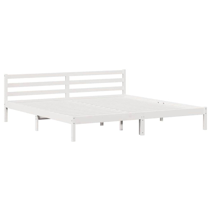 Cadru de pat Alb 208.6 x 157.6 x 69.4 cm Lemn de pin masiv - WALTI WALTI