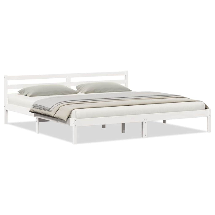 Cadru de pat Alb 208.6 x 157.6 x 69.4 cm Lemn de pin masiv - WALTI WALTI