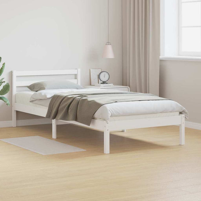 Cadru de pat Alb 208.6 x 157.6 x 69.4 cm Lemn de pin masiv - WALTI WALTI