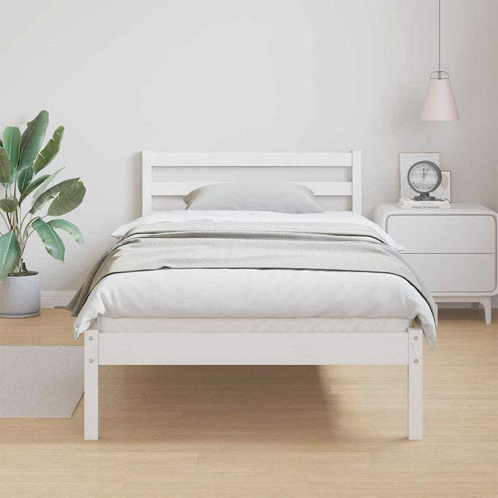 Cadru de pat Alb 208.6 x 157.6 x 69.4 cm Lemn de pin masiv - WALTI WALTI