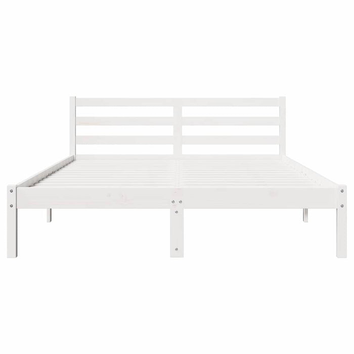 Cadru de pat Alb 208.6 x 157.6 x 69.4 cm Lemn de pin masiv - WALTI WALTI