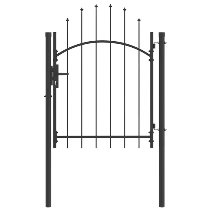 Poartă de grădină cu blocare Gri 125 x 100 cm Oțel - WALTI WALTI