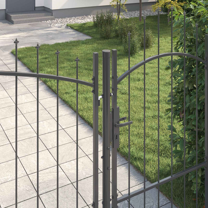 Poartă de grădină cu blocare Woerden Gri 175 x 400 cm Oțel WALTI