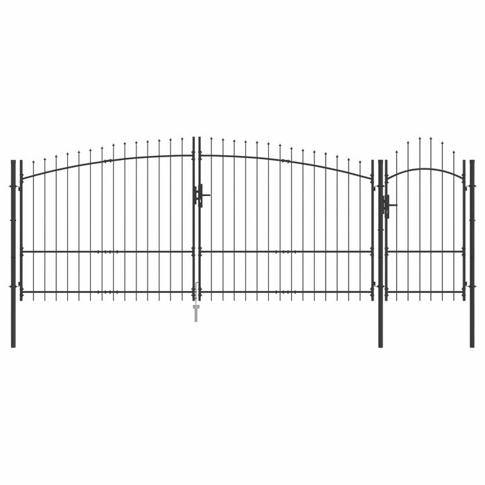 Poartă de grădină cu blocare Woerden Gri 175 x 400 cm Oțel WALTI