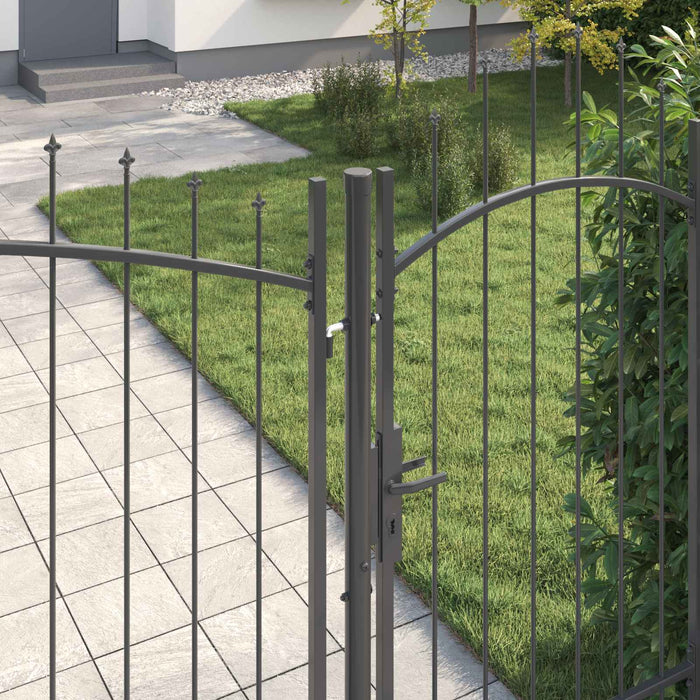 Poartă de grădină cu blocare Woerden Gri 195 x 400 cm Oțel WALTI