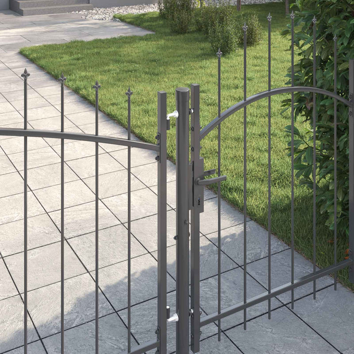Poartă de grădină cu blocare Woerden Gri 150 x 500 cm Oțel WALTI