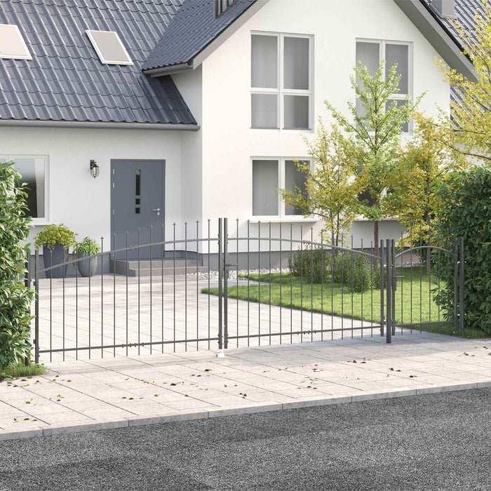Poartă de grădină cu blocare Woerden Gri 150 x 500 cm Oțel WALTI