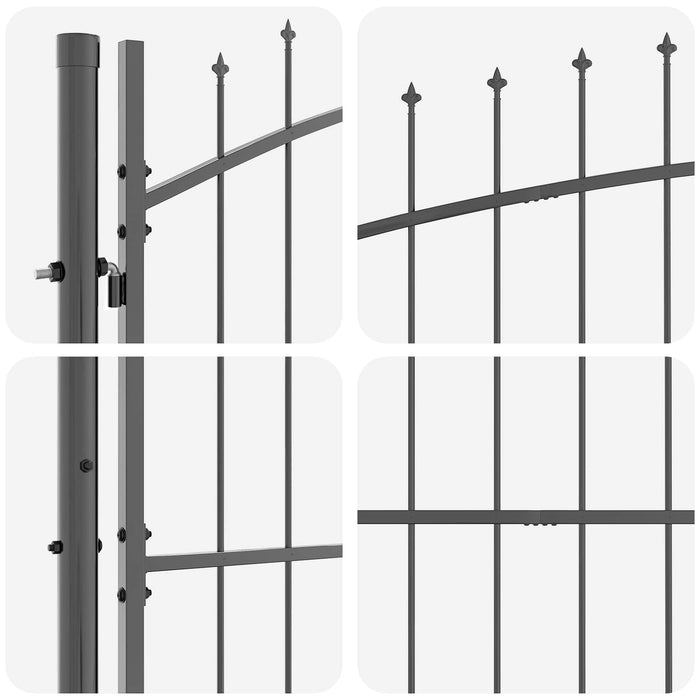 Poartă de grădină cu blocare Woerden Gri 195 x 500 cm Oțel WALTI