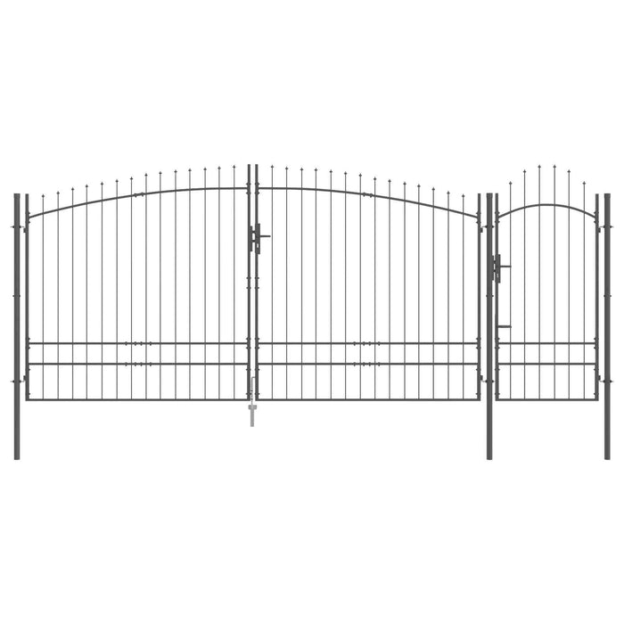 Poartă de grădină cu blocare Woerden Gri 195 x 500 cm Oțel WALTI