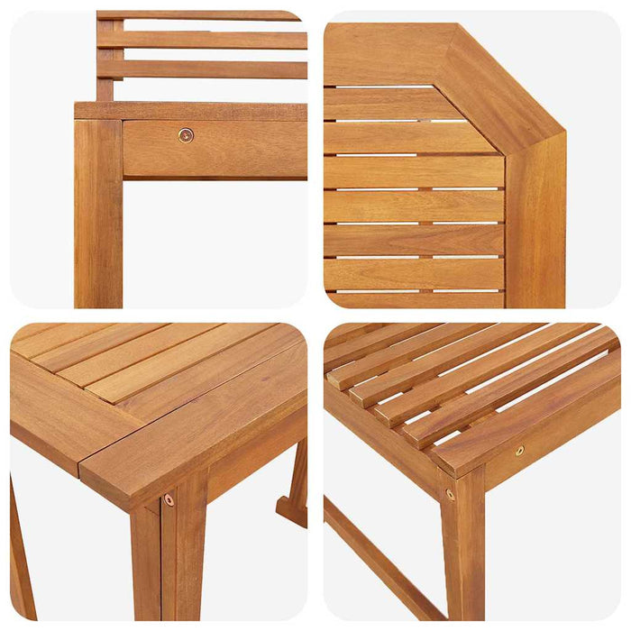 Set de Bănci pentru Grădină 3 pcs Maro lemn masiv de acacia - WALTI WALTI