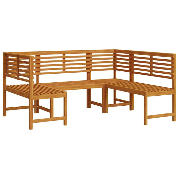 Set de Bănci pentru Grădină 3 pcs Maro lemn masiv de acacia - WALTI WALTI