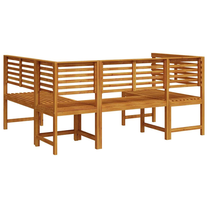 Set de Bănci pentru Grădină 3 pcs Maro lemn masiv de acacia - WALTI WALTI