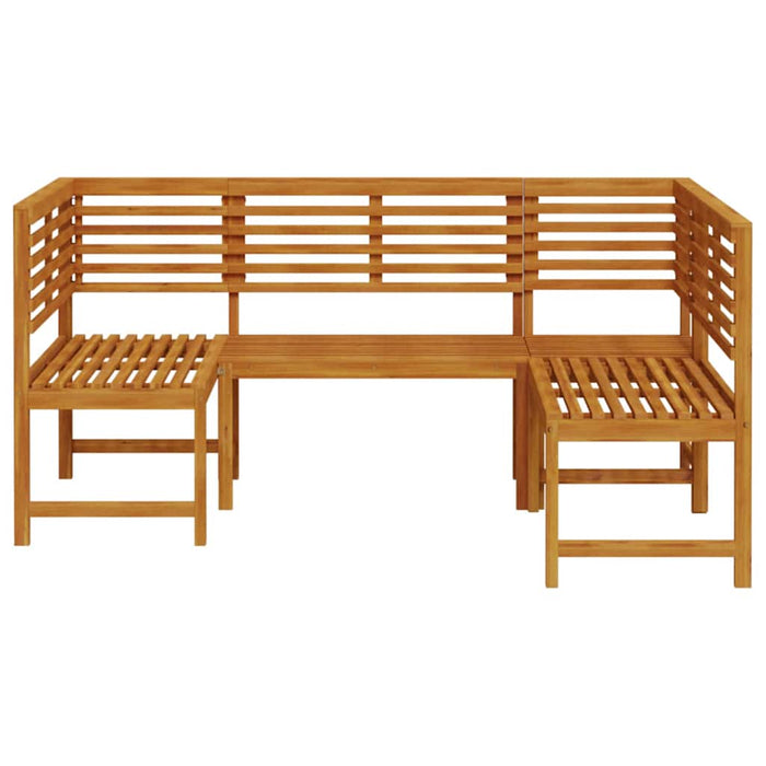 Set de Bănci pentru Grădină 3 pcs Maro lemn masiv de acacia - WALTI WALTI