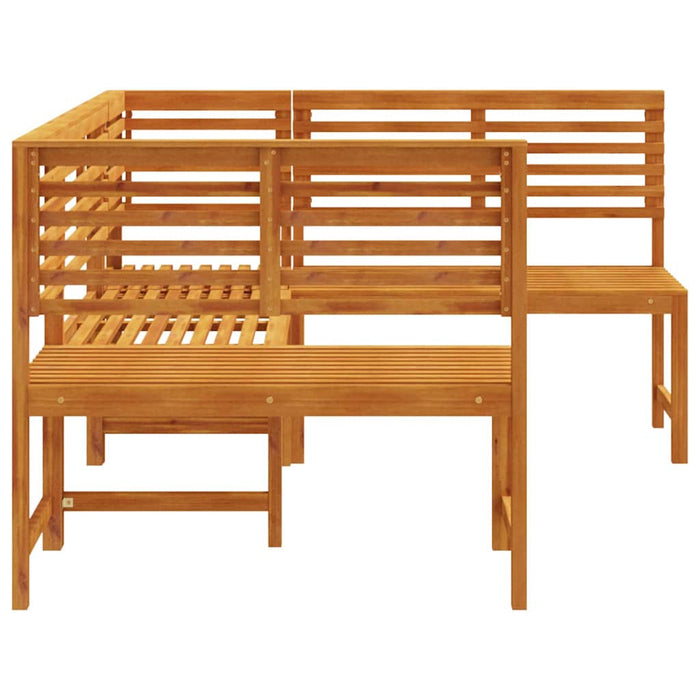 Set de Bănci pentru Grădină 3 pcs Maro lemn masiv de acacia - WALTI WALTI
