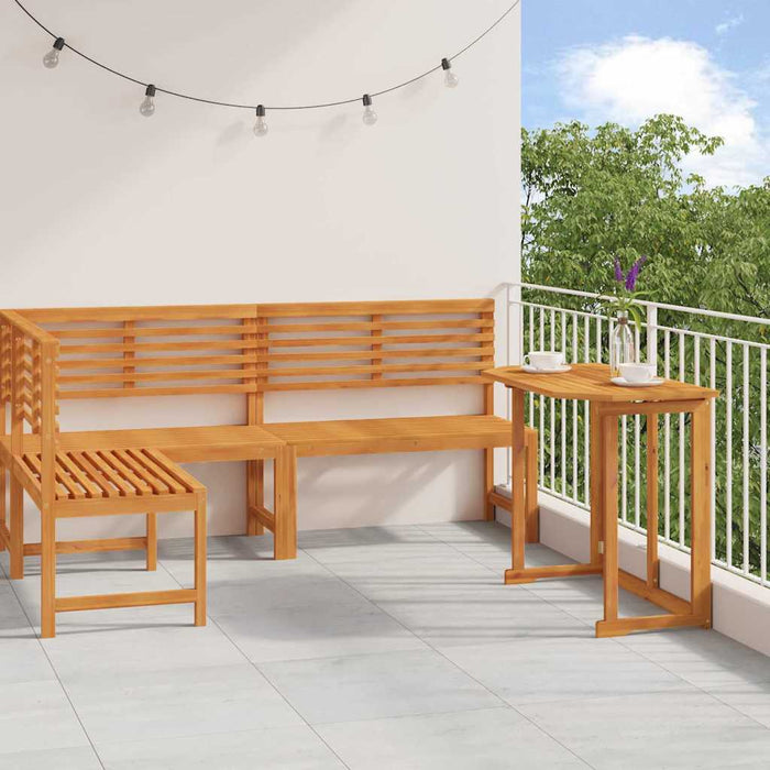 Set de Bănci pentru Grădină 3 pcs Maro Lemn Solid de Acacia WALTI