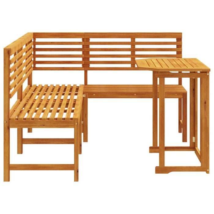 Set de Bănci pentru Grădină 3 pcs Maro Lemn Solid de Acacia WALTI