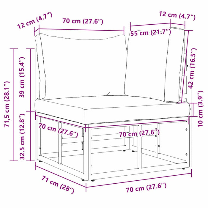 Seturi de mobilier de exterior cu pernă cu pernă Negru și antracit - WALTI WALTI