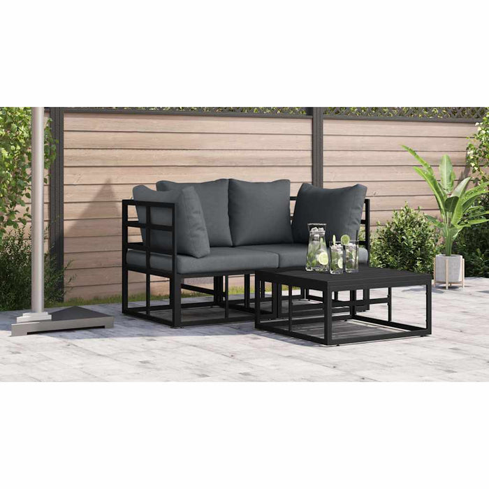 Seturi de mobilier de exterior cu pernă cu pernă 2 pcs Negru și antracit - WALTI WALTI