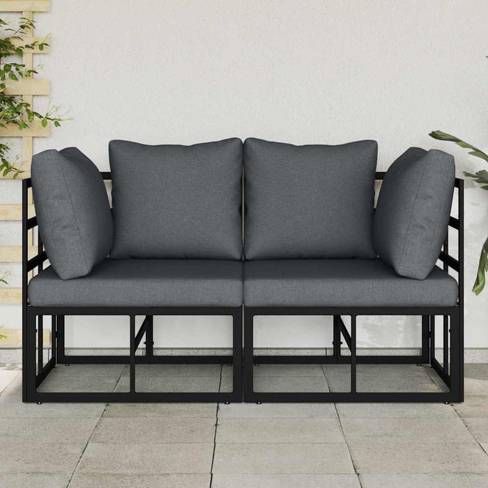 Seturi de mobilier de exterior cu pernă cu pernă 2 pcs Negru și antracit - WALTI WALTI