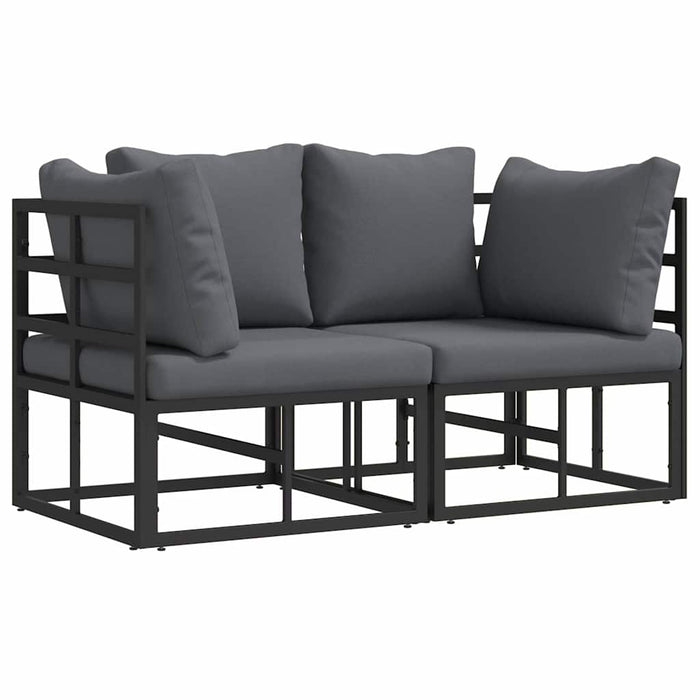 Seturi de mobilier de exterior cu pernă cu pernă 2 pcs Negru și antracit - WALTI WALTI