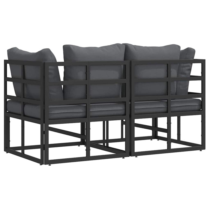 Seturi de mobilier de exterior cu pernă cu pernă 2 pcs Negru și antracit - WALTI WALTI
